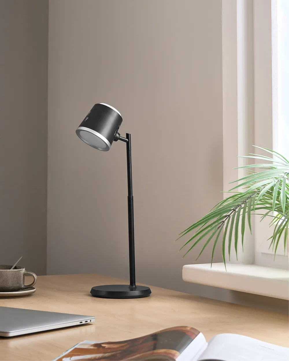 Kabellose LED Tischlampe LIBRA mit Dimmer Schwarz