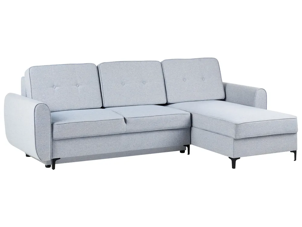 Corner Sofa Bed 3 Seater SIMRIS with Storage Fabric Light Blue Left Hand_950960