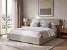 Bett mit Lattenrost Kunstleinen LESTRE 160 x 200 cm Taupe