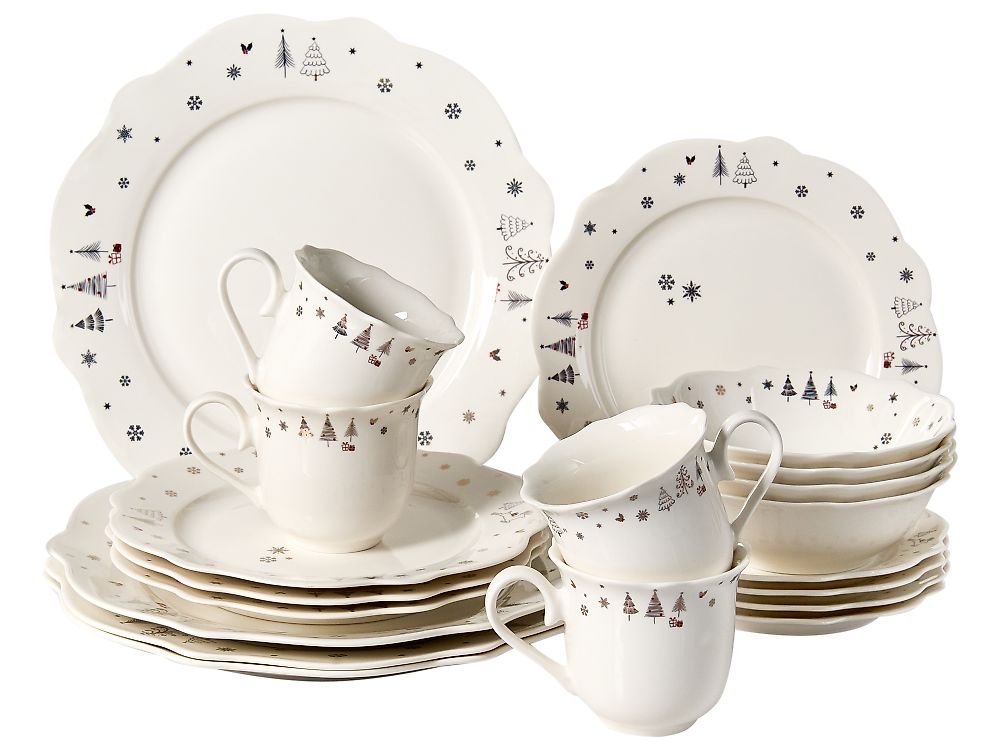 20-Piece Dinnerware Set PERILLA Porcelain White