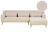 Ecksofa 3-Sitzer SIMOS Cord Hellbeige linksseitig
