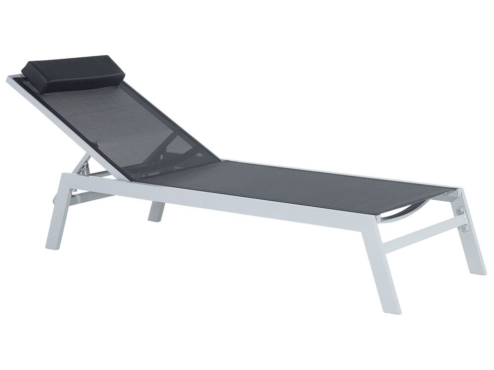 Sun Lounger CATANIA Reclining Metal Black