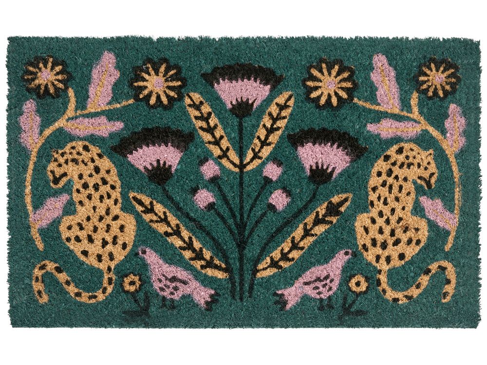 Fußmatte NAKNEK Bunt 45 x 75 cm Katze Vogel Blume Kokosfasern