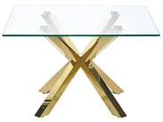 Coffee Table STARLIGHT Tempered Glass Gold_798474