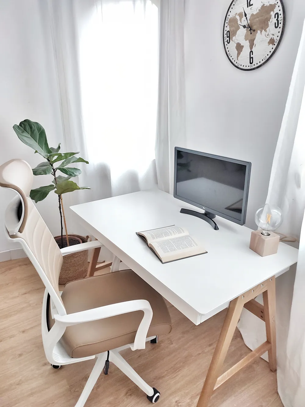 Home Office Desk SHESLAY 120 cm 70 cm with Drawers White_822719