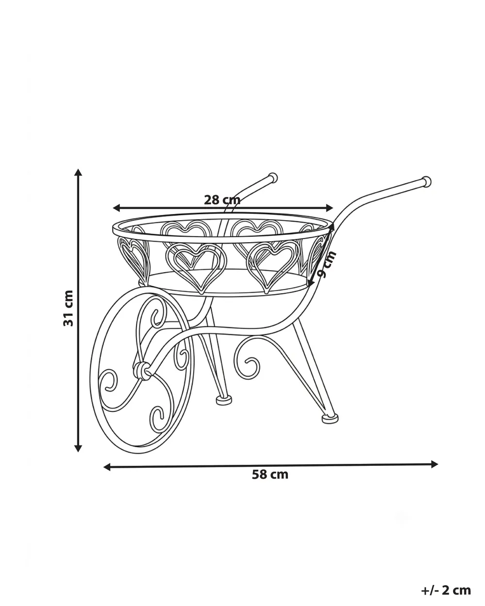 Pflanzenständer VETCH 58 cm Metall Cremeweiß_1093914