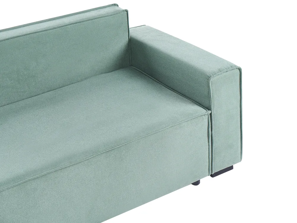 Eckschlafsofa 3-Sitzer EDANE mit Stauraum Stoff Hellgrün rechtsseitig_1057257