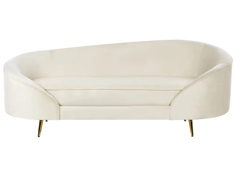 Sofa 2-Sitzer SAVAR Samtstoff Hellbeige