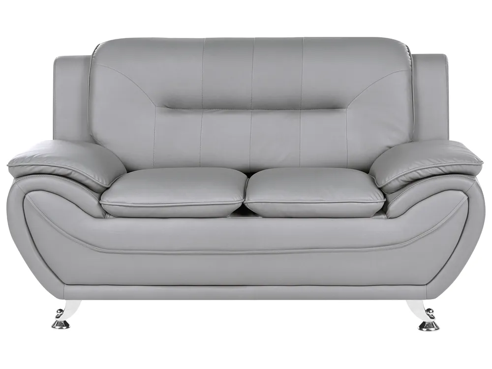 Sofa 2-Sitzer LEIRA Kunstleder Grau