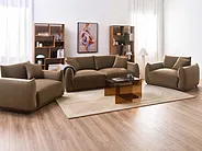 Living Room Set 5 Seater JUBEK Velvet Brown_1154814