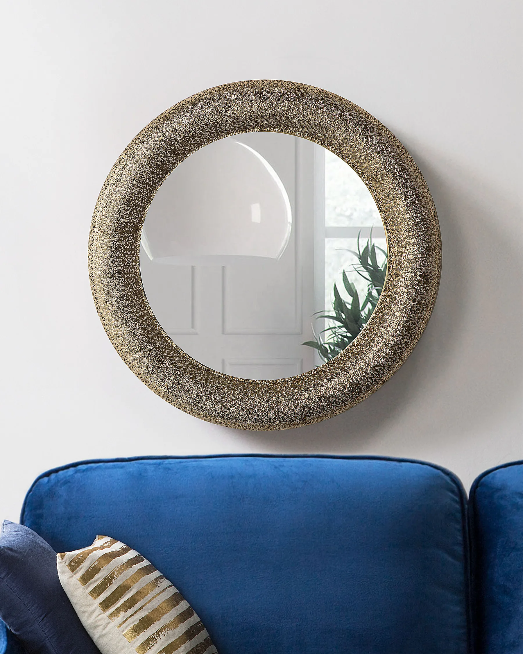 Wall Mirror CHANNAY 80 cm 80 cm Metal Gold_704627