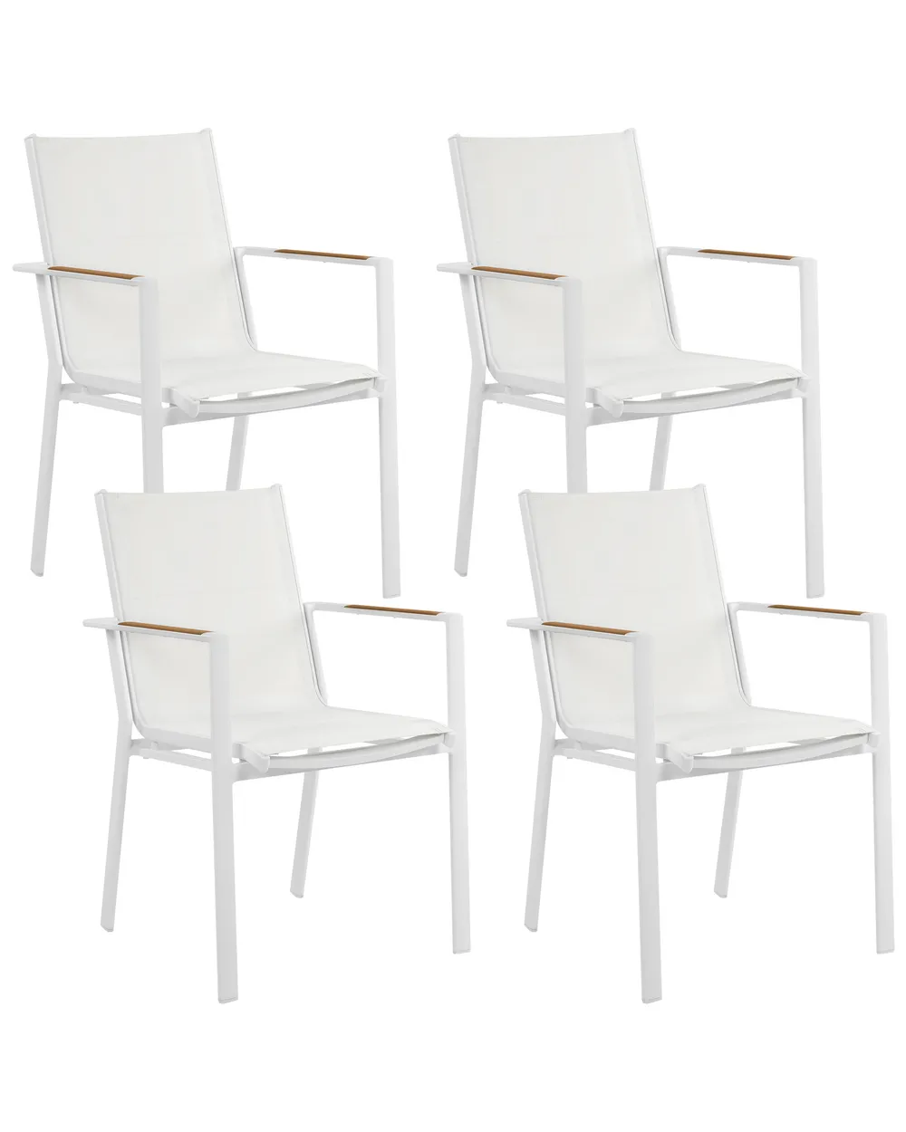 Gartenstuhl 4er Set BUSSETO Metall Weiß
