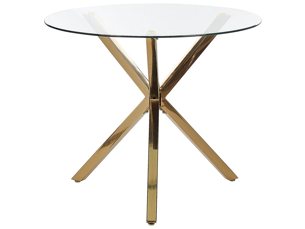Esstisch SAVONI Gold 90 cm 90 cm Sicherheitsglas