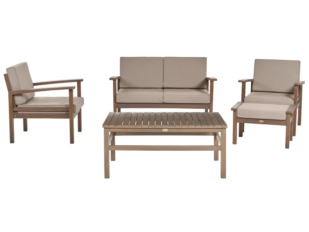 Lounge Set mit Tisch 4-Sitzer MANILA Akazienholz Dunkelbraun