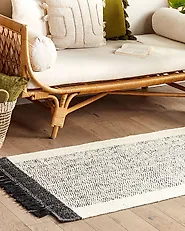 Teppich KETENLI Weiß 80 x 150 cm Wolle_1179736
