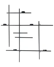 Wandkerzenhalter PORTO 74 cm Schwarz_968624