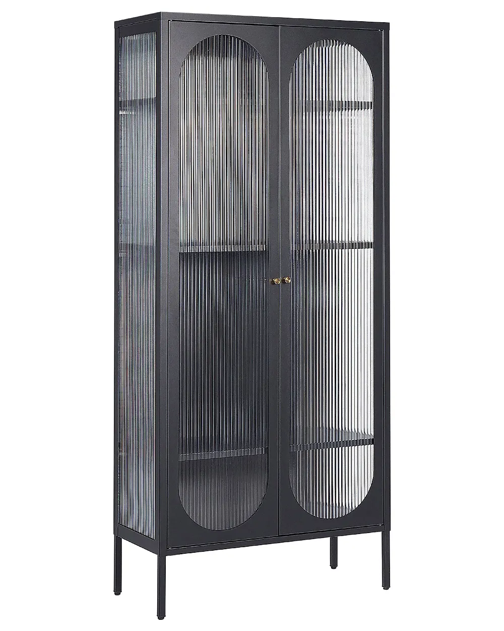 Glazen vitrinekast FOXTON 80 cm Metaal Zwart