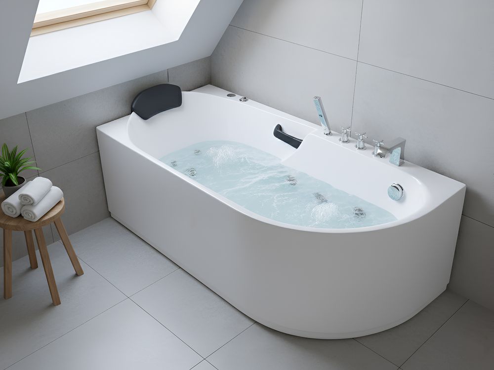 Hot Tub SAYULA 1700 x 800 mm White Right Hand