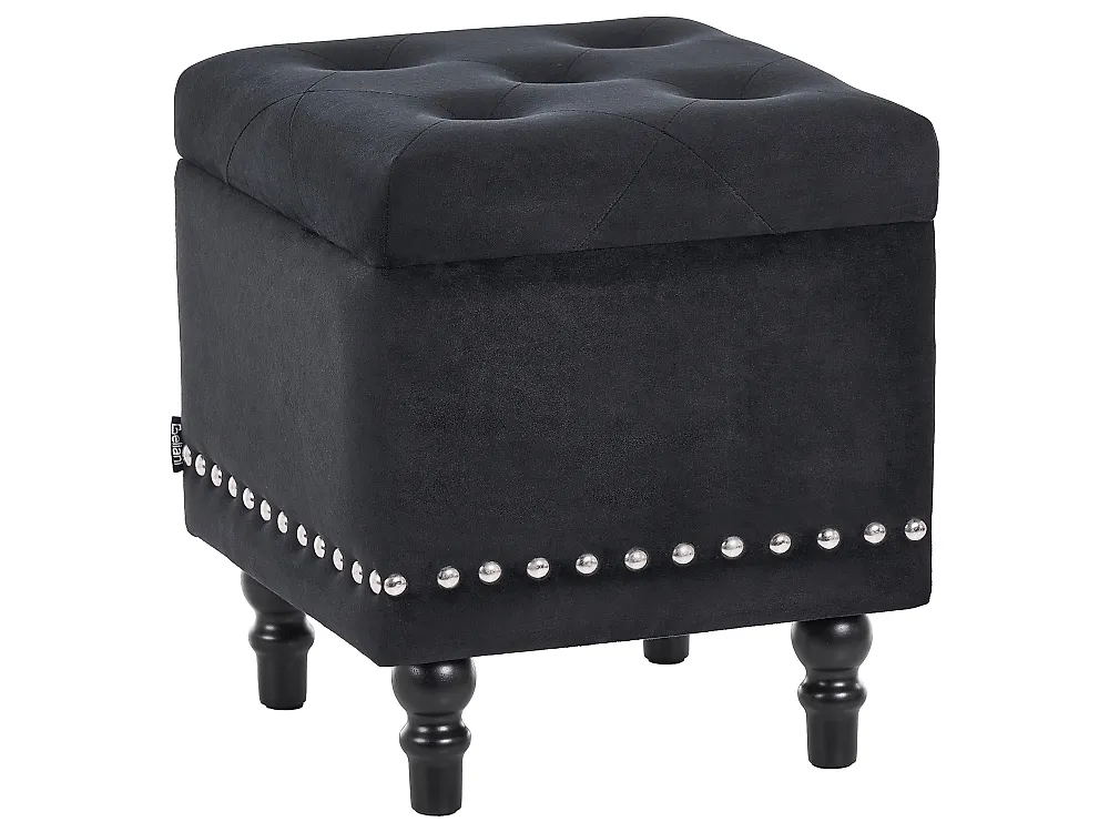 Storage Pouffe LORETTO Velvet Black