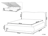Ottoman Bed BLAGNAC Boucle Beige 140 x 200 cm (EU Double)_1009288