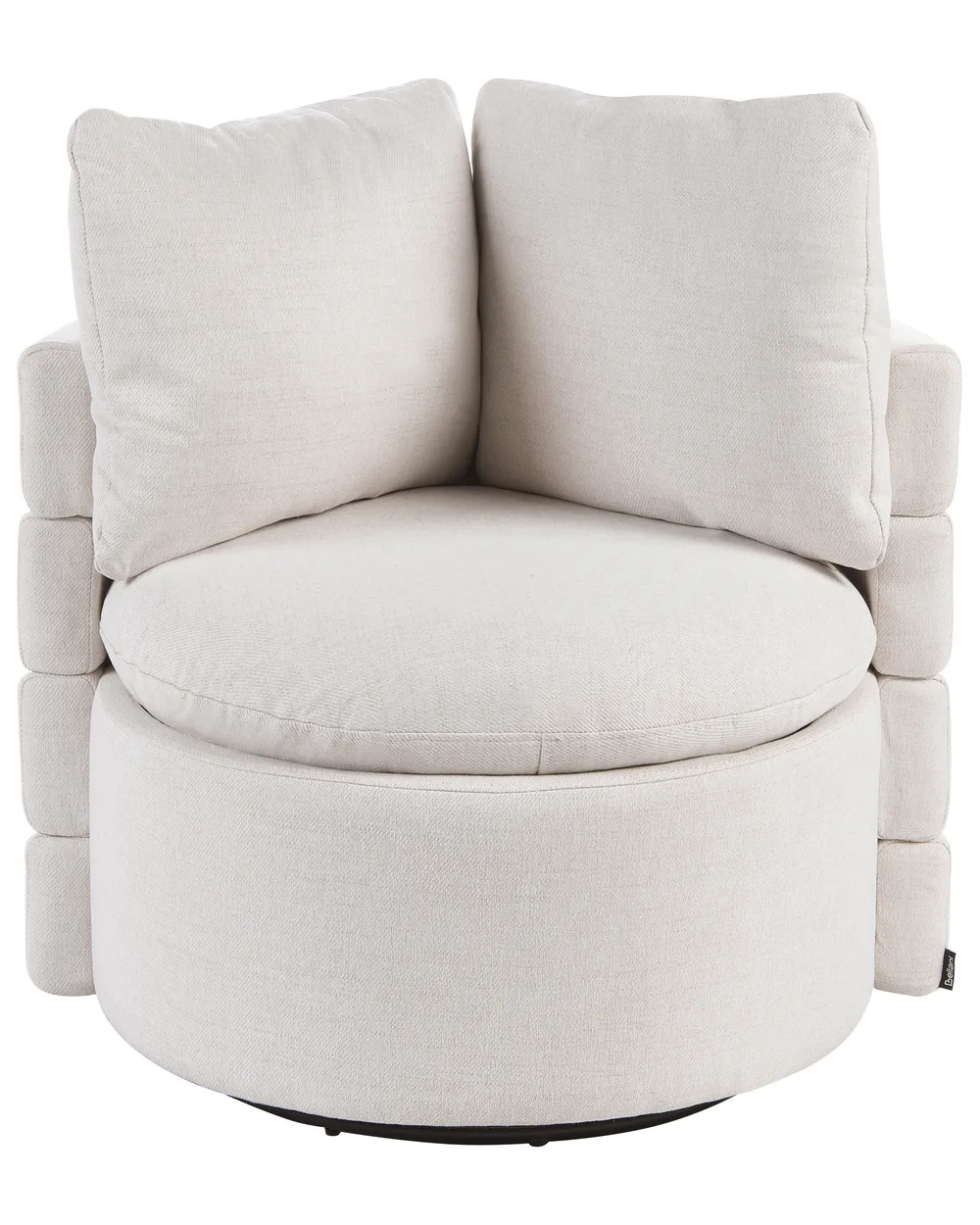 Swivel Armchair RANDERS with Storage Fabric Off-White_1063316