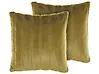 Dekokissen 2er Set PUMILA 45 x 45 cm Webpelz Olivgrün Streifenmuster