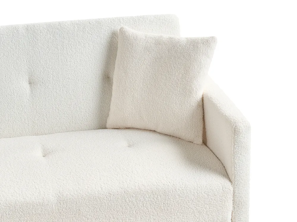 Schlafsofa 3-Sitzer LUCAN Bouclé Cremeweiß_914812