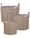 Blumenkorb 3er Set PENDULA 33/37/45 cm Polyrattan Naturfarben