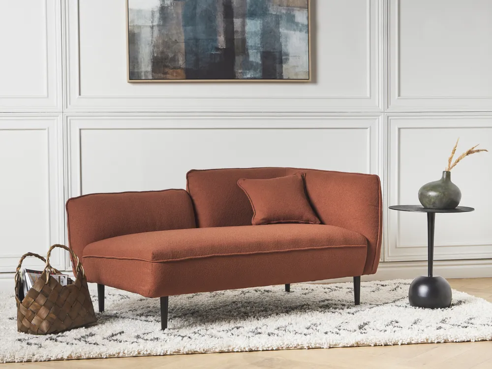 Rechtsseitige Chaiselongue CHEVANNES Bouclé Dunkelrot
