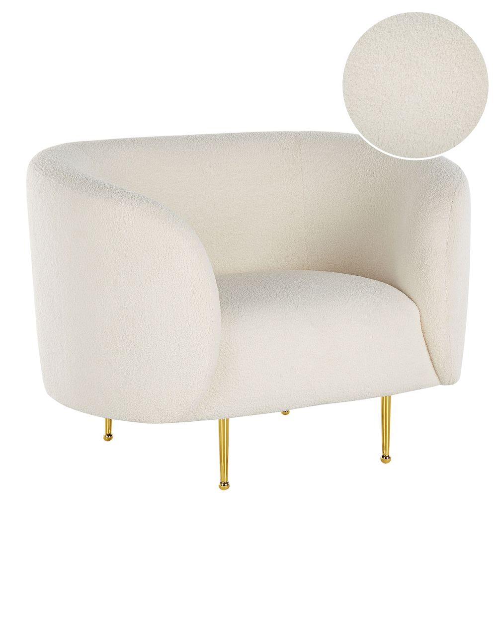 Armchair LOEN Boucle White