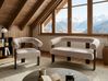Sofa Set ILBRO Bouclé Dunkelbraun / Beige