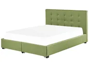 Bett mit Schubladen LA ROCHELLE Stoff Grün 180 x 200 cm_832982