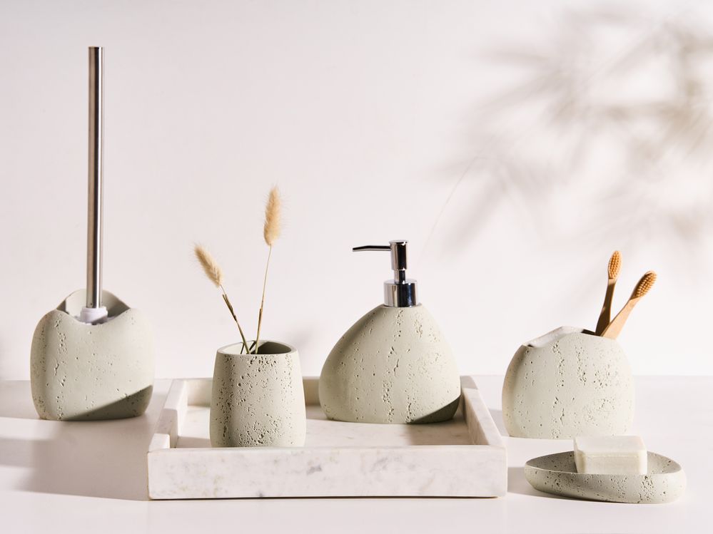 5-delige badkameraccessoireset COATA Lichtbeige