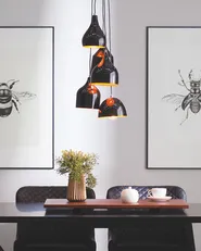 Pendant Lamp SAVIO Metal Golden Brown Black_690960