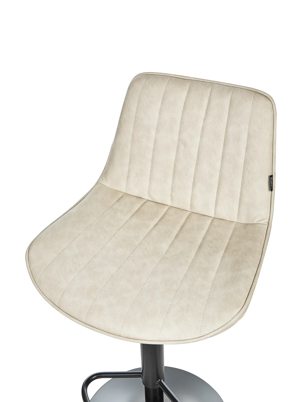 Set of 2 Bar Chairs DUBROVNIK Swivel Faux Leather Light Beige_915968