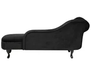 Left-Hand Chaise Longue NIMES Velvet Black_696694