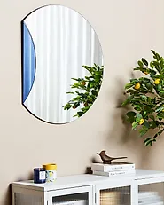 Wall Mirror CAMBRAI 80 cm 70 cm Blue_1183369