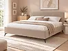 Bett mit Lattenrost Samtstoff VALOGNES 160 x 200 cm Taupe