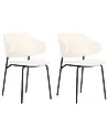 Esszimmerstuhl 2er Set KENAI Stoff Hellbeige