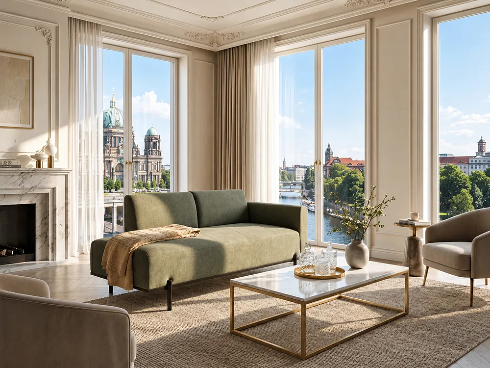 Chaiselongue SAVASSE Kunstleinen Grün_1156490