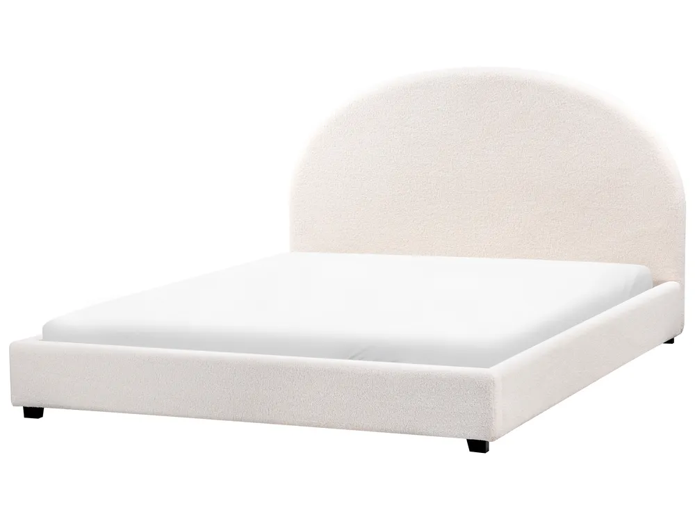 Wasserbett Bouclé VAUCLUSE 160 x 200 cm Cremeweiß_977217