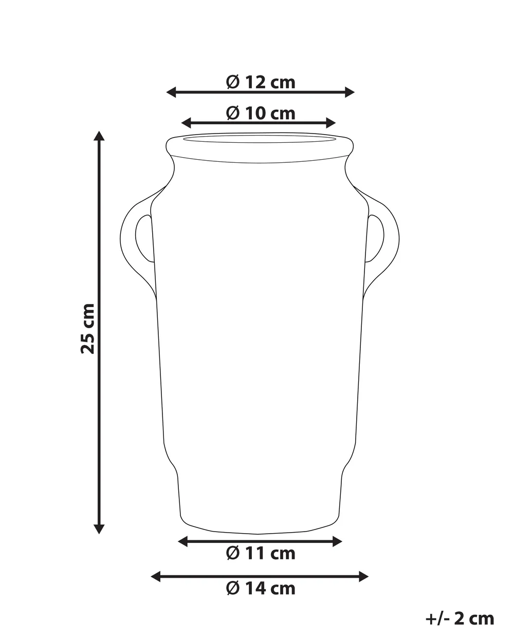 Blumenvase GERRHA 25 cm Steinzeug Hellblau_810731