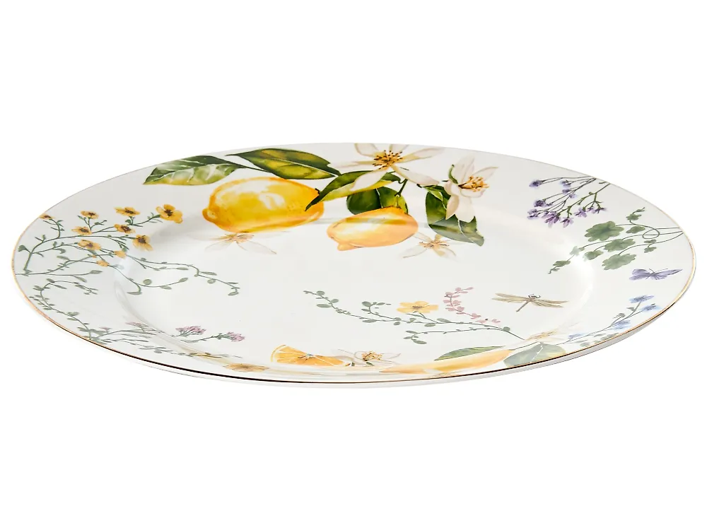 20-Piece Dinnerware Set LEMONGRASS Porcelain White/Green_1191904