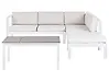 Garten Ecksofa mit Tisch 5-Sitzer MESSINA Metall Cremeweiß linksseitig