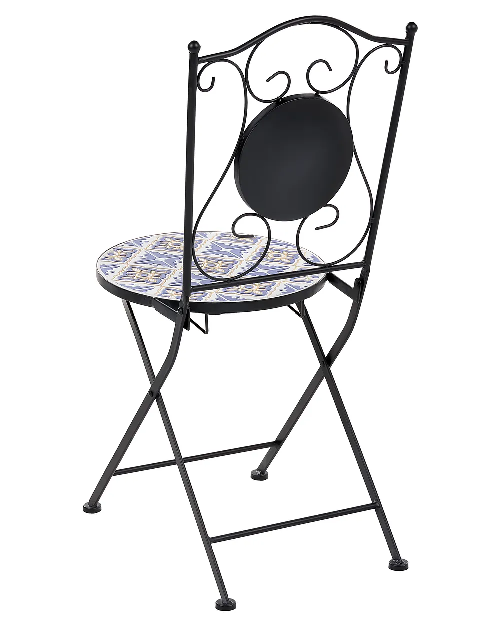 Gartenstuhl 2er Set SIPONTO klappbar Metall Weiß / Blau_1155771