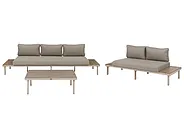 Garden Lounge Set with Table 5 Seater FIVIZZANO Acacia Wood Beige_1161044