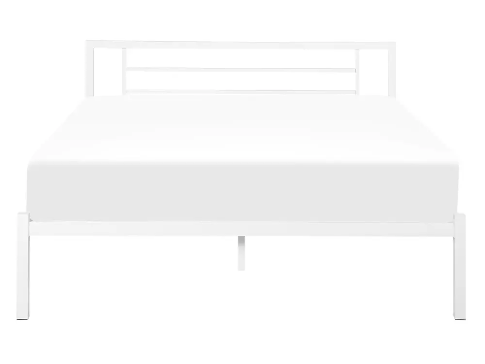 Bett mit Lattenrost Metall CUSSET 140 x 200 cm Weiß_817980