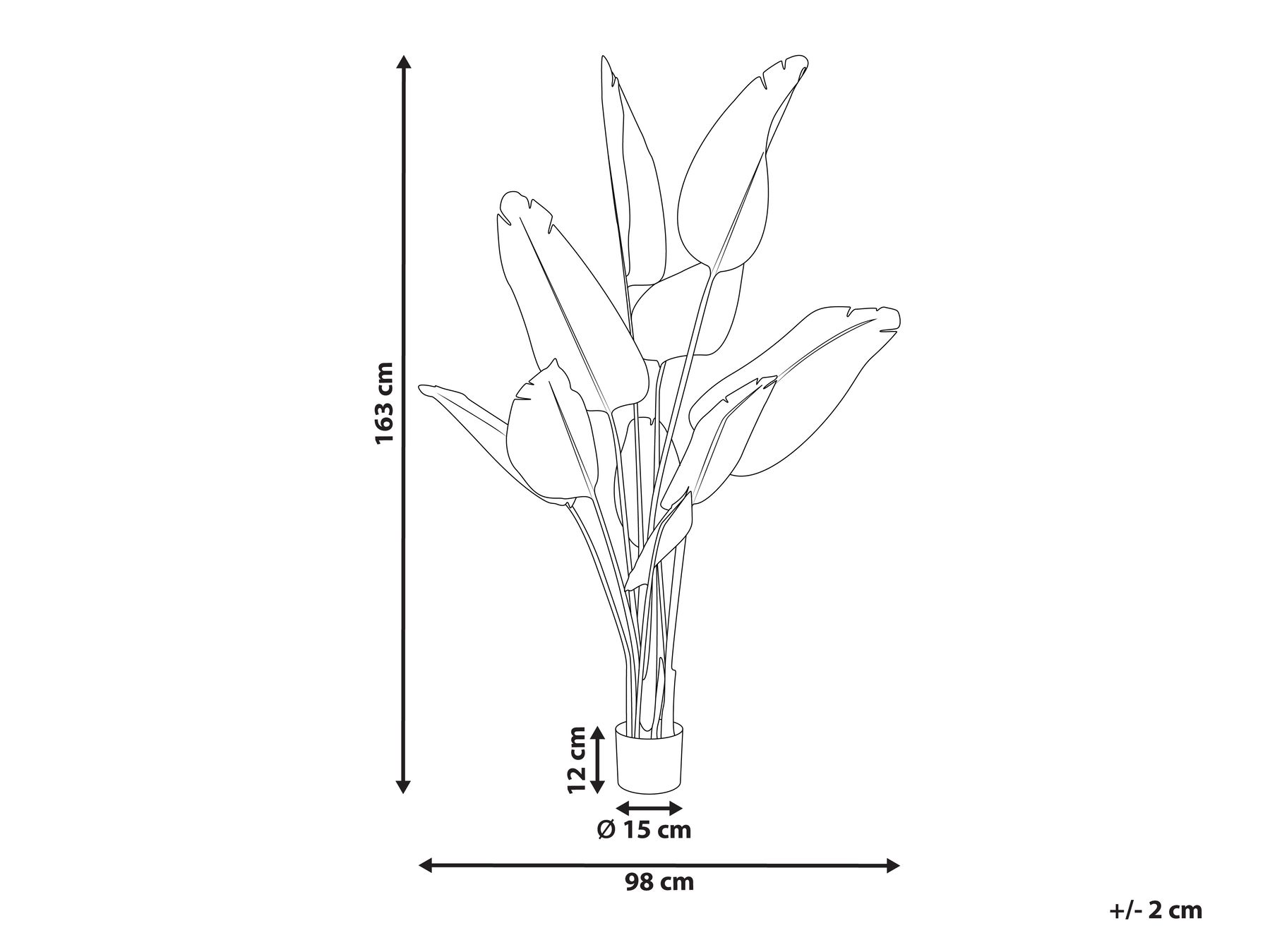 Kunstpflanze BANANA TREE 163 cm Grün_917269