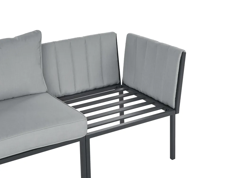 Lounge Set mit Tisch 5-Sitzer SKALA Metall Dunkelgrau_934681