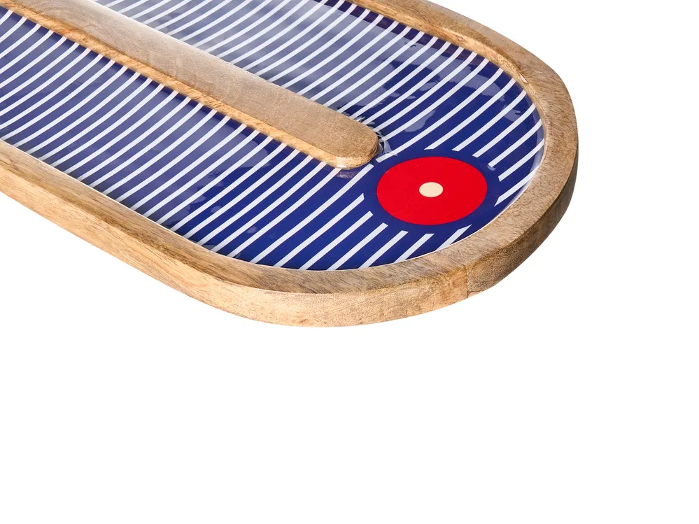 Wandobjekt Gesicht JIMETA 40 cm Mangoholz Blau_1038595